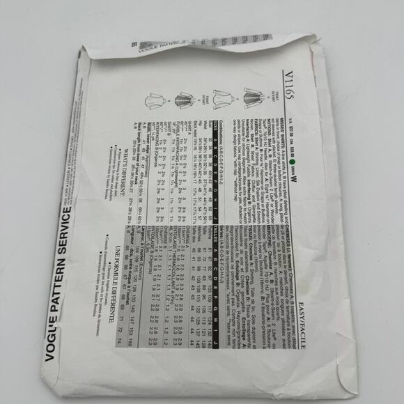 UNCUT Vogue V1165 Today's Fit by Sandra Betzina Pleated Blouse Pattern OSZ OOP - Picture 2 of 7